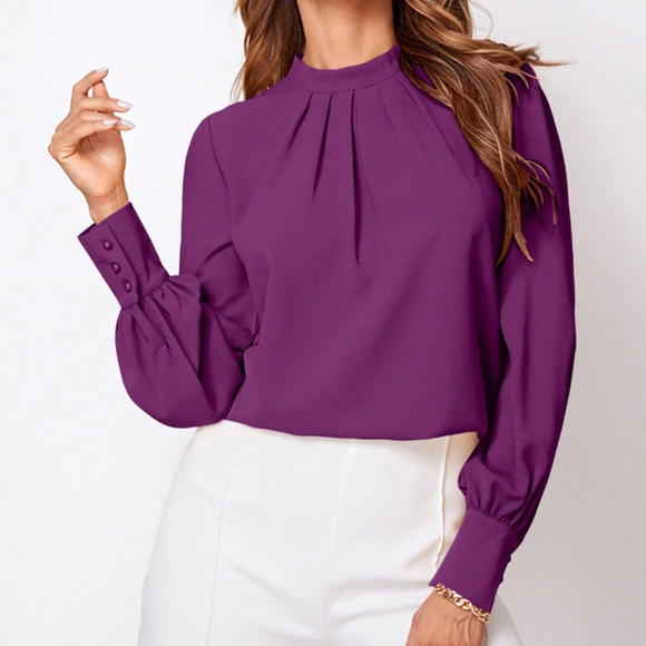 Ruched Reflections Blouse - Purple - Picture 2 of 4